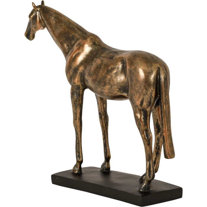 Aged Gold Horse Sculpture