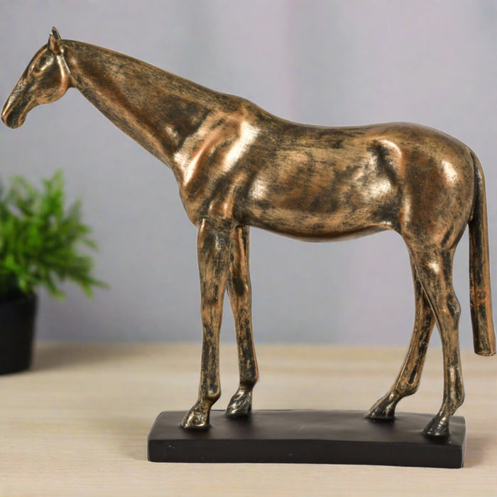 Aged Gold Horse Sculpture
