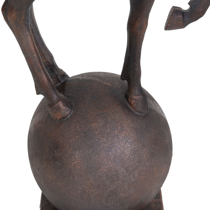 Pointer Stag Sculpture, Aged Bronze