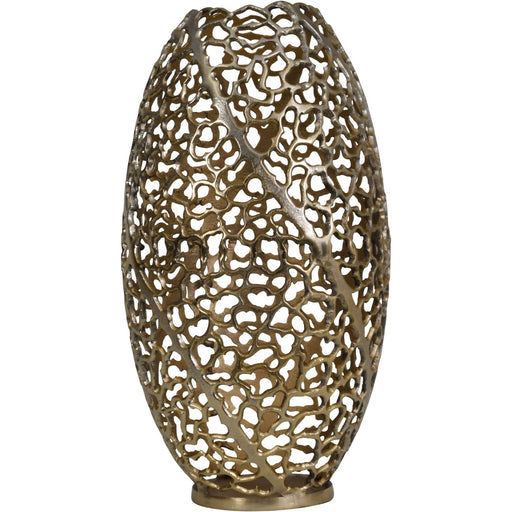 Lovis Aluminium Barrel Vase, Gold, Coral 