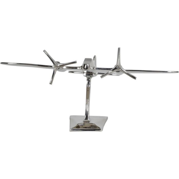 Silver Aluminium Aeroplane Sculpture