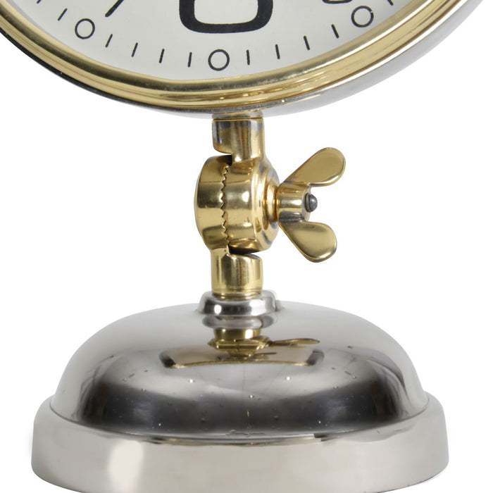 Cheltenham Mantel / Desk Clock, Silver, Gold, Metal