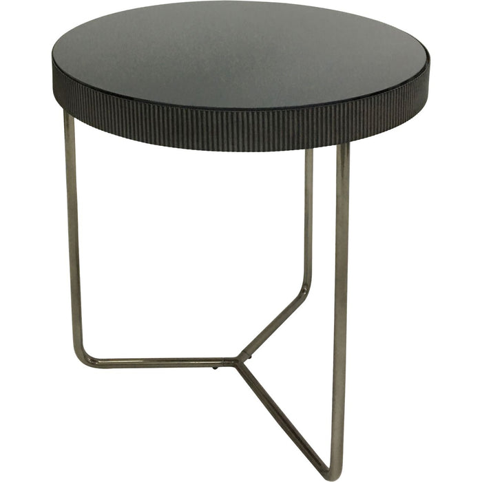 Vilja Side Tables, Black Metal Frame, Tinted Round Glass, Set of 2, Back In Stock 30/04/24