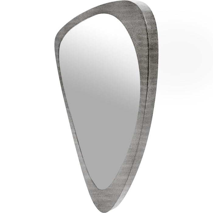Brigitte Oval Wall Mirror, Small, Iron Framed, Grey