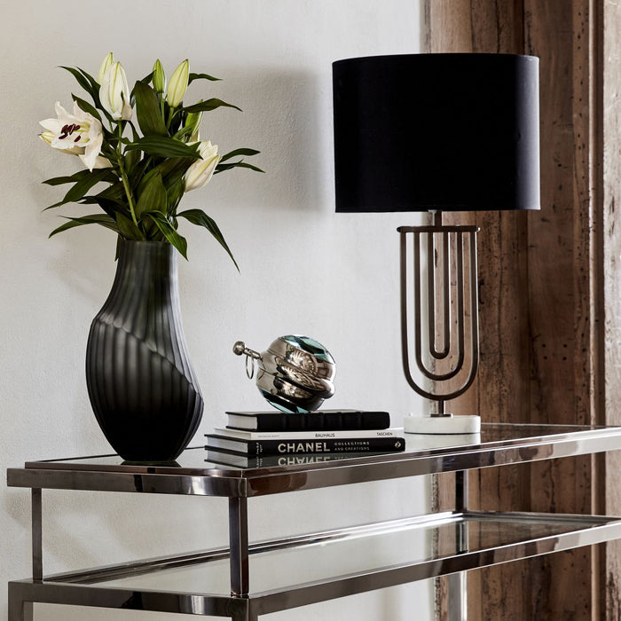 Carole Lamp In Met Blk Nick (Base Only)