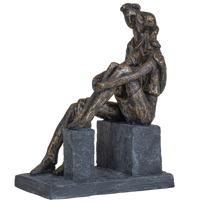 Denton Couples Sculpture, Aged Bronze