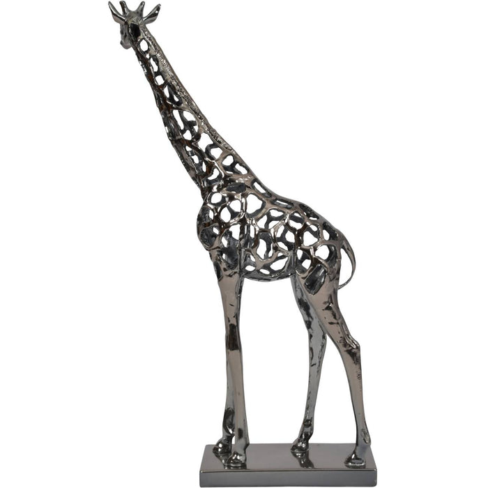 Black Nickel Hollow Giraffe Sculpture - 70cm