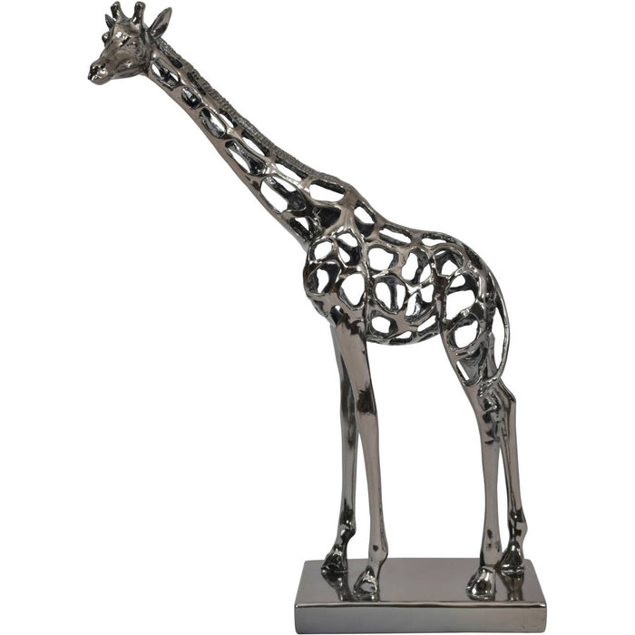 Black Nickel Hollow Giraffe Sculpture - 50cm