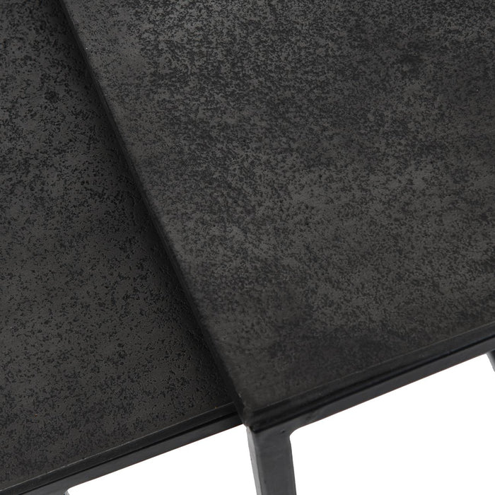 Linny Side Tables, Graphite Textured, Black Aluminium Frame, set of 2