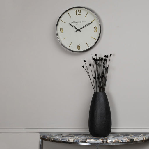 Kristina  Tapered Graphite Vase, Black, Aluminium