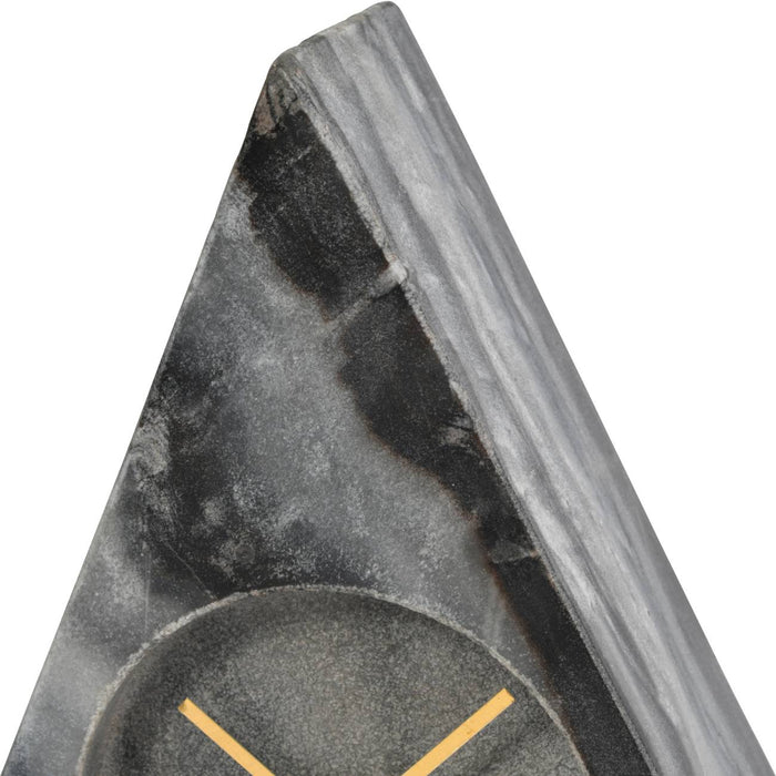 Triangular Mantel Clock In Grey Marble
