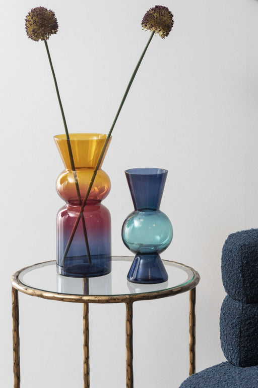 Ombre Glass Vase, Frida Tropical, Sunset 