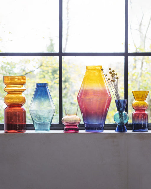 Ombre Glass Vase, Frida Tropical, Sunset 