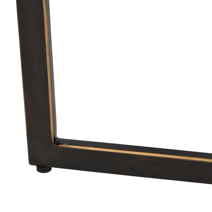 Fleur Coffee Table, Gilded Bronze, Metal Frame, Glass Top