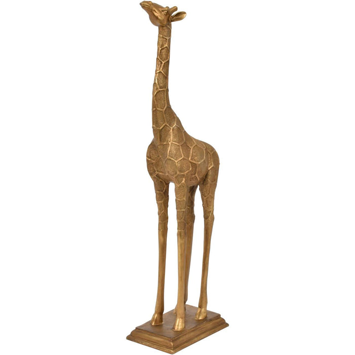 Large Giraffe Sculpture, Aged Gold
