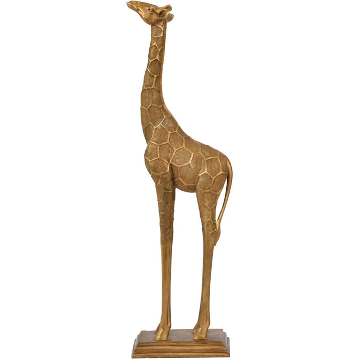 Large Giraffe Sculpture, Aged Gold