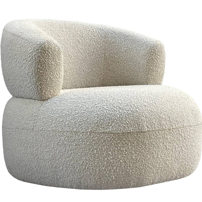 Luna Accent Chair, Soft Cream Boucle Fabric