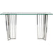 Alice Console Table, Stainless Steel Frame, Silver, Clear Glass