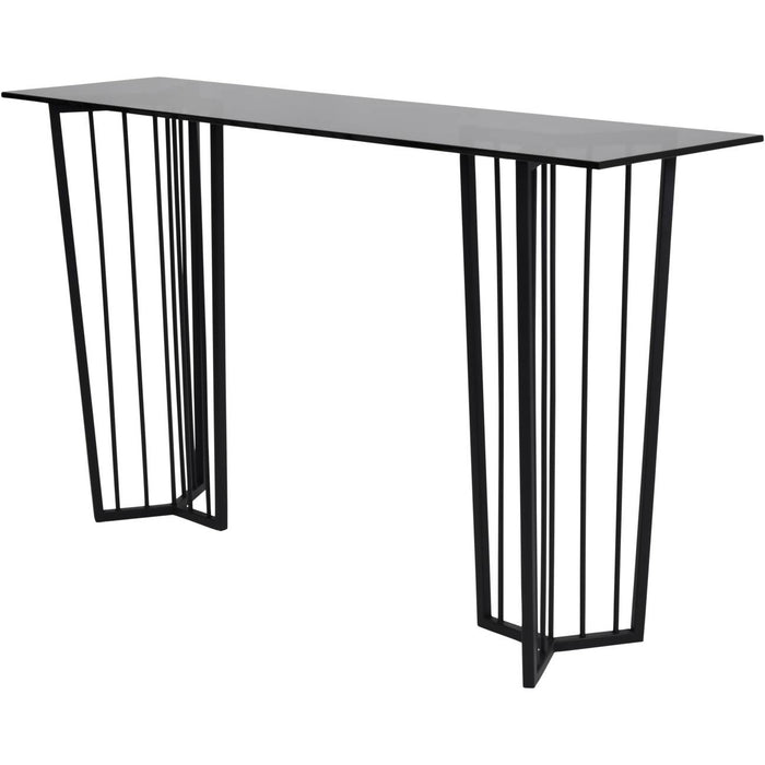 Alice Console Table, Black Metal Frame, Tinted Glass, Rectangular