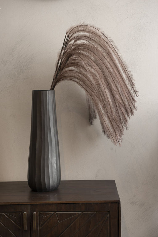 Tapered Small Vase, Aluminium, Grey, Iconic Inga Graphite  