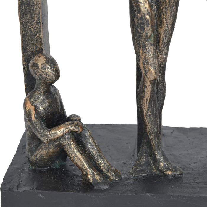 Denton Family in Arches Sculpture, Aged Bronze, Small