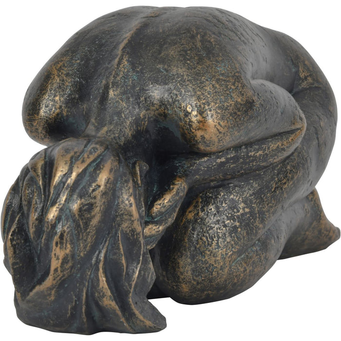 Denton Laying Female Sculpture, Aged Bronze