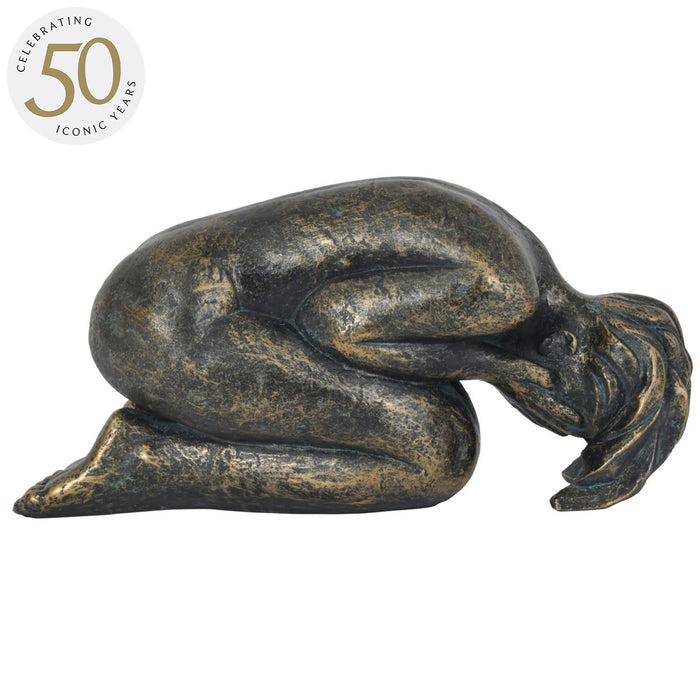 Denton Laying Female Sculpture, Aged Bronze