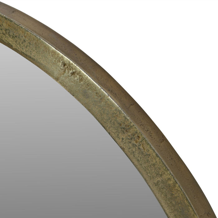 Élise Arched Wall Mirror, Large, Metal Brass Finish, Window