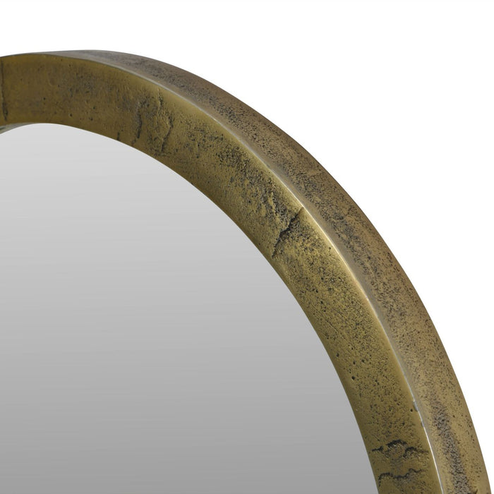 Élise Metal Wall Mirror, Small, Arched, Brass Finish, Window