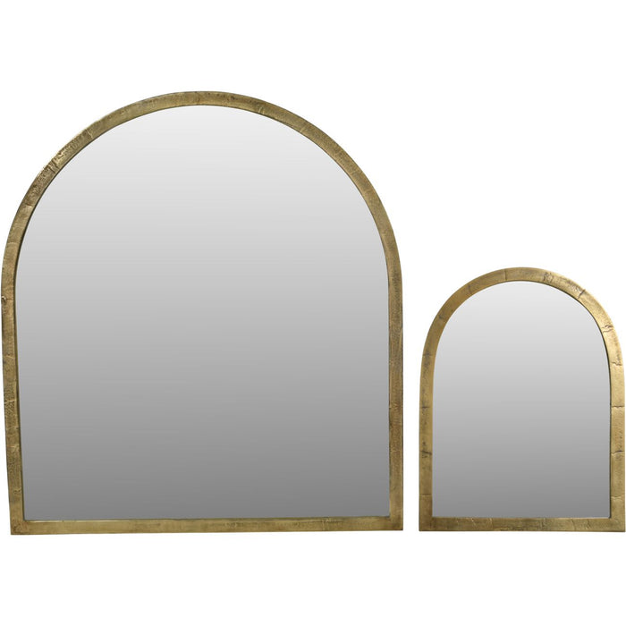 Élise Metal Wall Mirror, Small, Arched, Brass Finish, Window
