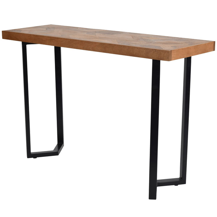 Sophie Console Table, Wooden Top, Black Metal Frame