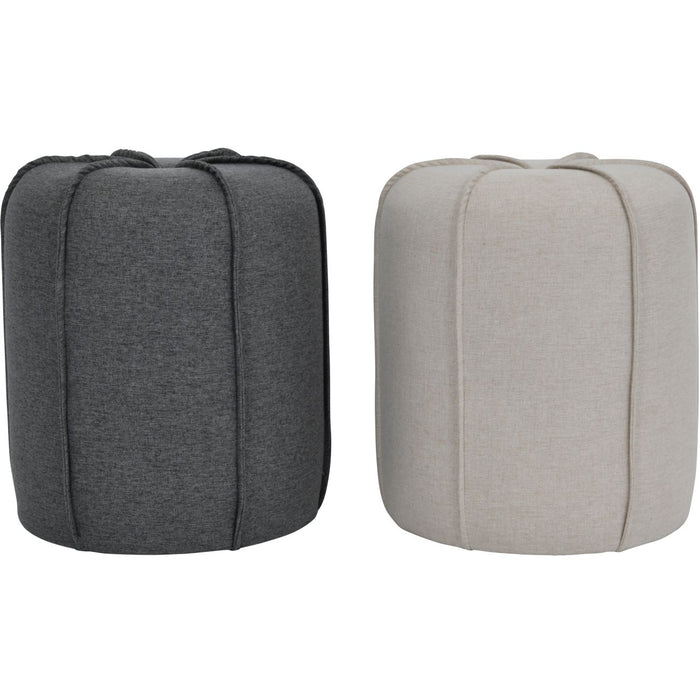 Marion Button Stool in Smoke Grey Fabric