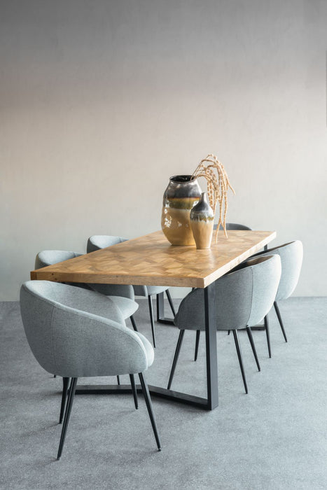 Malin Dining Chair in Smoke Grey Fabric