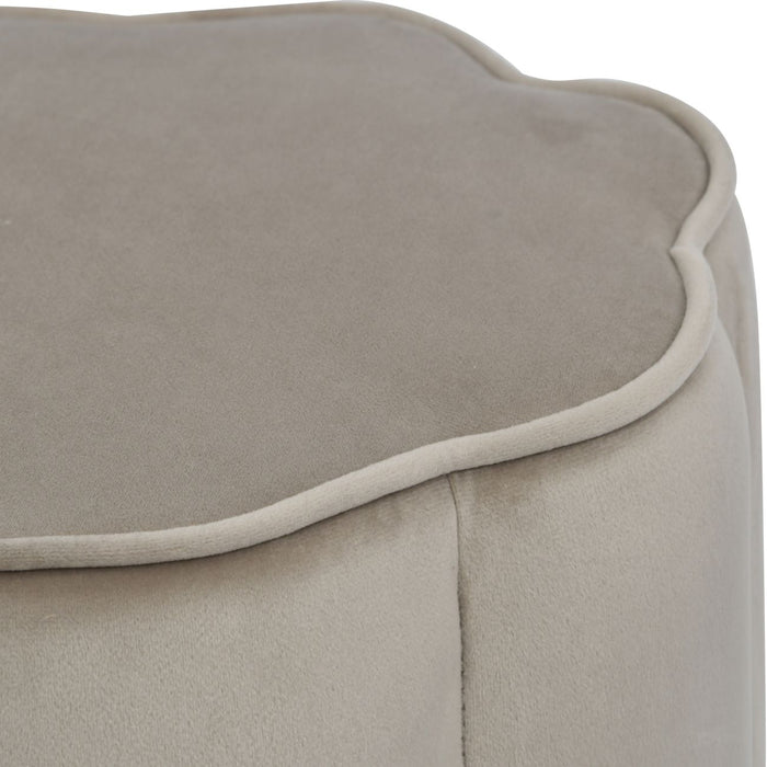 Scallop Footstool In A Smoky Taupe Velvet