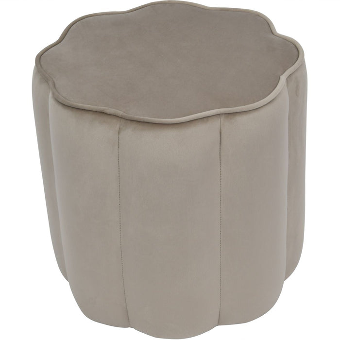 Scallop Footstool In A Smoky Taupe Velvet