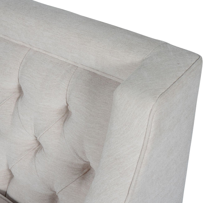Juliette Armchair. Ivory Button Fabric (Due Back In 30/05/24)