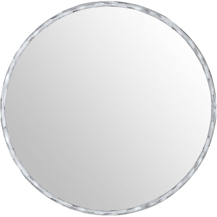 Sophie Round Wall Mirror, Metal Frame, Chalk White