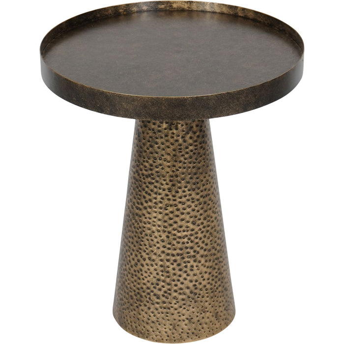 Elina Side Table, Iron Rustic Antique Gold, Round Tabletop