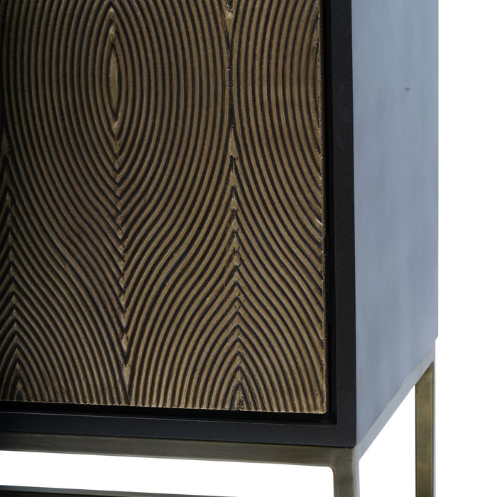 Izabella Sideboard Cabinet, Embossed Brass, Metal Frame, Wooden 2 Door, Due In 04/06/2024