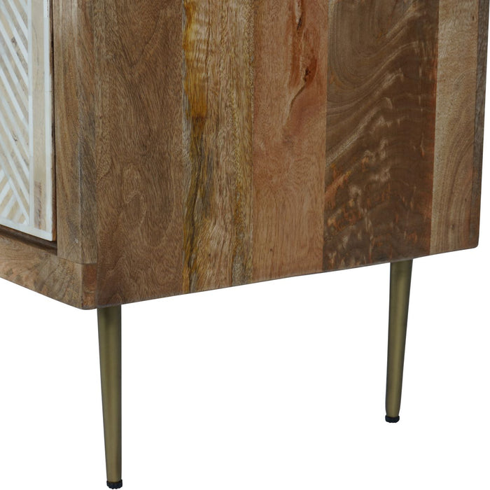 Isabella Sideboard Cabinet, Metal Legs, Bone, Mango Wood, 2 Door