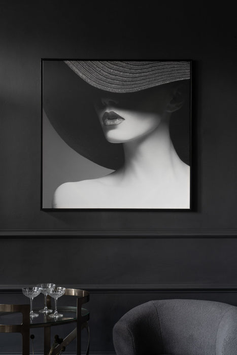 Lady in Hat Framed Canvas