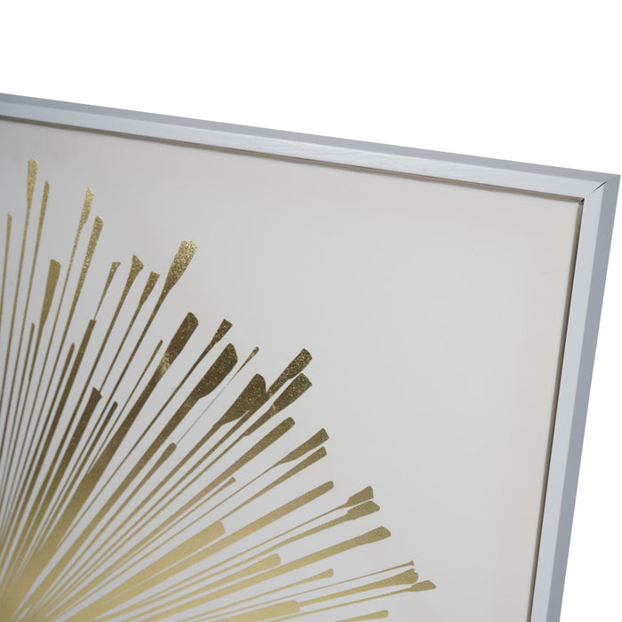 Golden Foiled Sunburst Framed Canvas