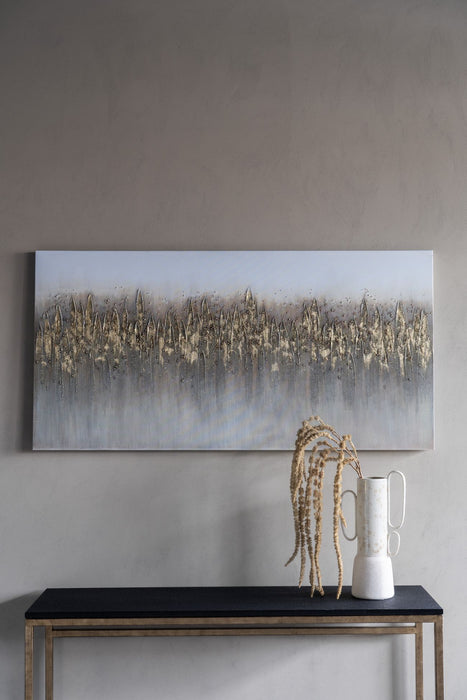 Abstract Golden Reeds Canvas Wall Art