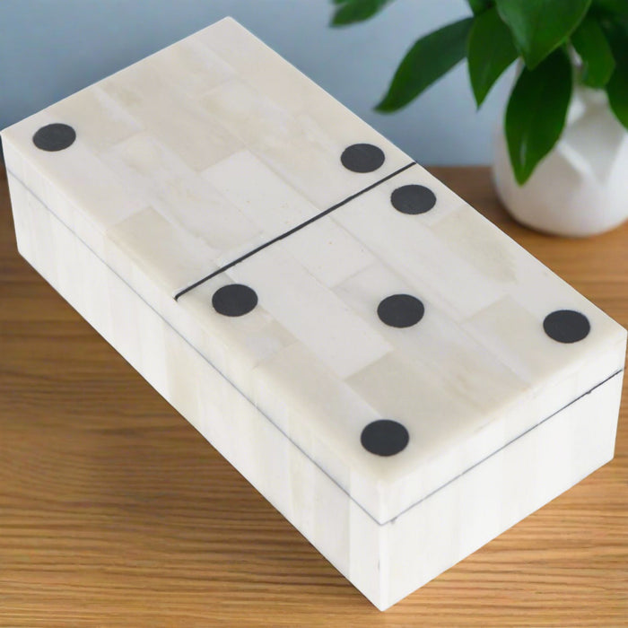 Waltham Dominoes Box, Bone Inlay, Decorative Game