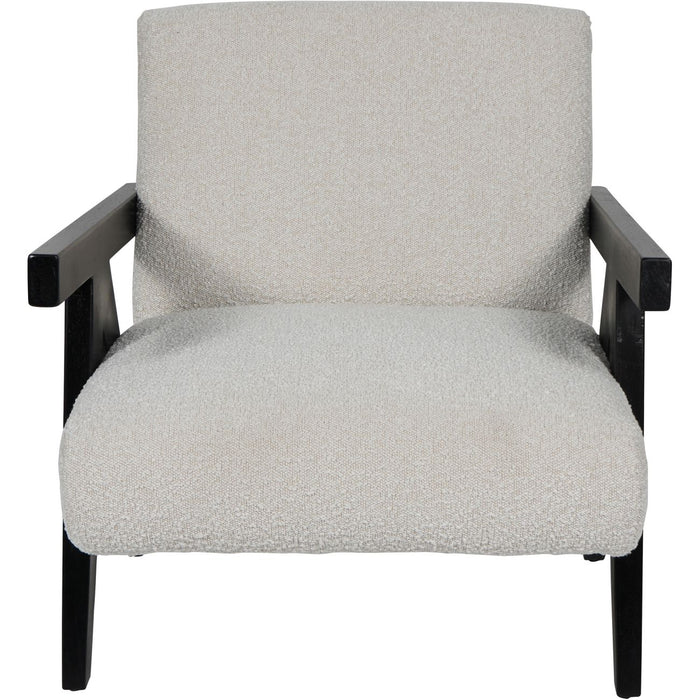 Clayton Armchair / Accent Chair, Cream Boucle, Black Wood Frame