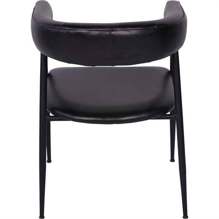 Churchill Dark Grey Leather Dining Chairs - S/2