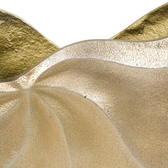 Cast Aluminium Vase, Gold, Swirl Texture