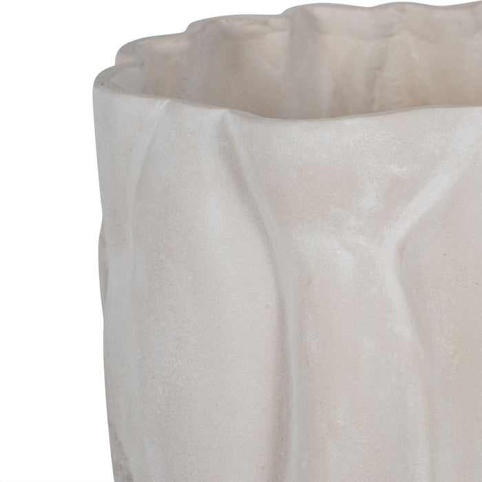 Decorative Ecomix Small Vase, Cream, Metal, Due In 19/05/2024