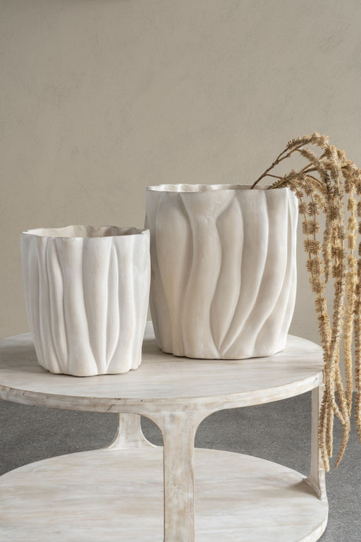 Decorative Ecomix Small Vase, Cream, Metal