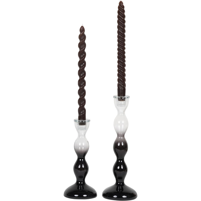 Zoé Candlestick Midnight Black Ombre Large 32cm